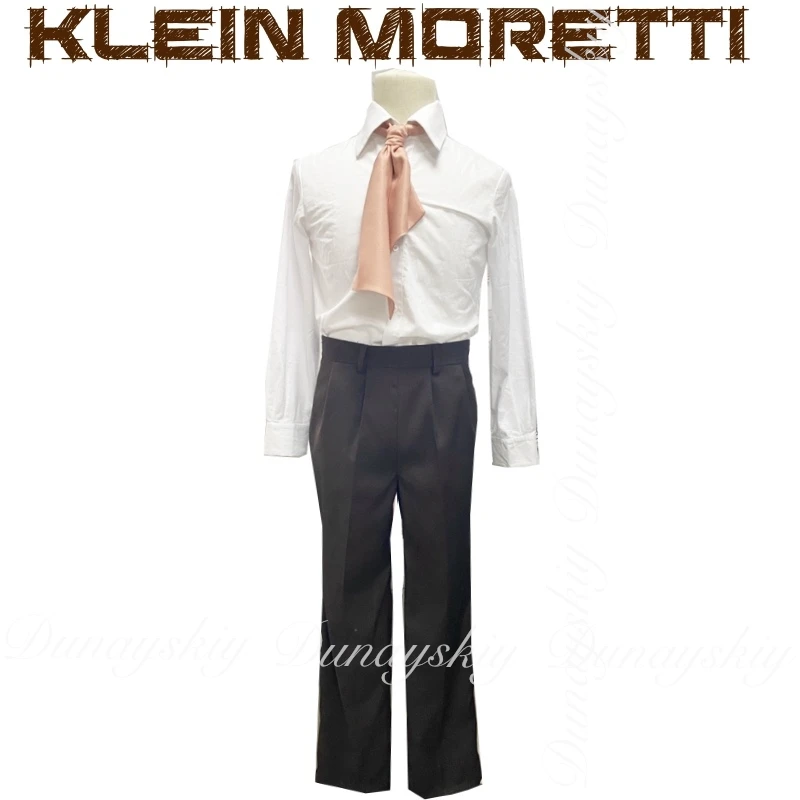 سيد الألغاز أنيمي كلاين موريتي WICCON Codename كذبة مع مجموعة المعطف البني وشعر مستعار أسود Helloween WICCON زي البدلة