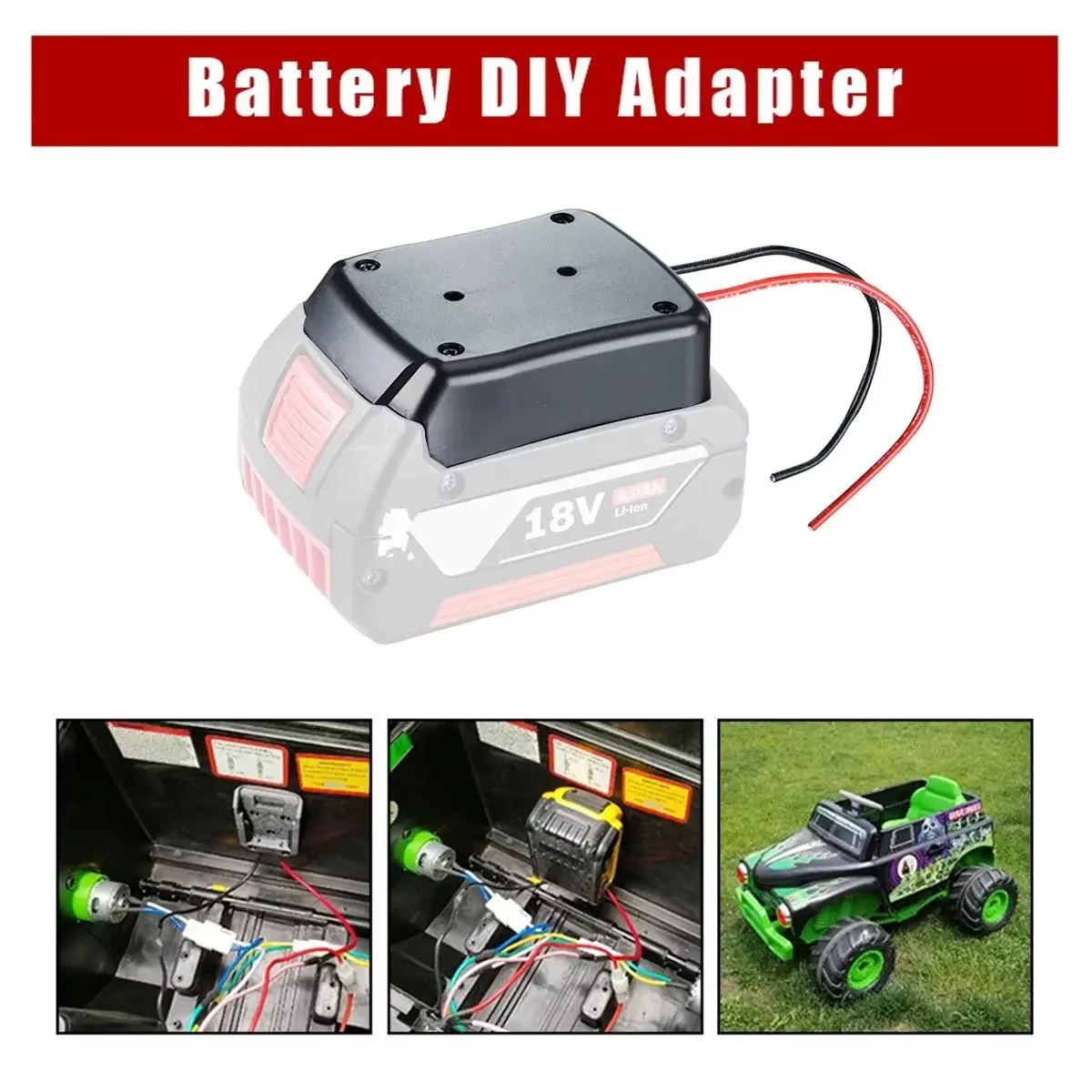 5pcs Battery adapter for Bosch 18V Battery Dock Power Connector With 14 Awg Wires Connectors Adapter Tool DIY Accessories