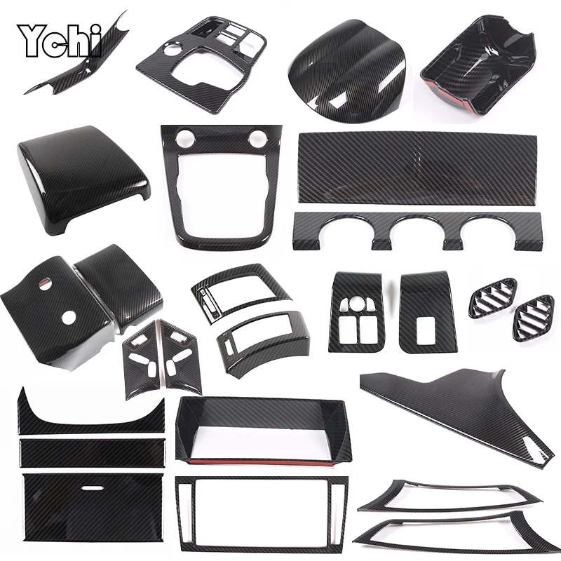 ABS Carbon Fibre For Jaguar F-TYPE 20013-2024 Car Interior Gear Shift Console Decoration Cover Stickers Accessories