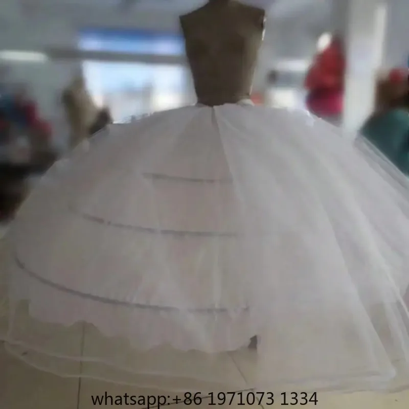 Big 4Hoops  White Petticoat Super Fluffy Crinoline Slip Underskirt For Wedding Dress Bridal Gown