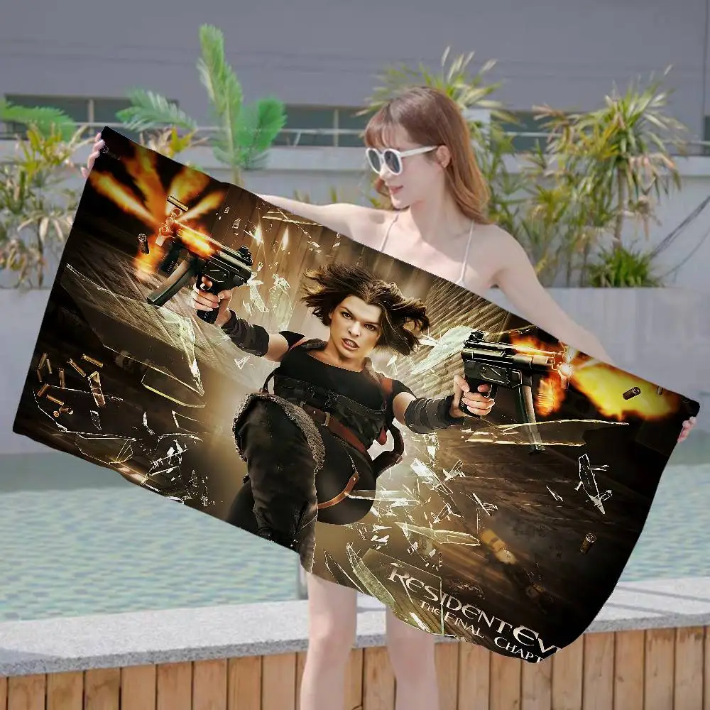 Horror Game R-Resident E-Evil Bath Towel Microfiber Soft Water Absorbing Breathable For Girl Kids Decorative Cartoon Beach Towel