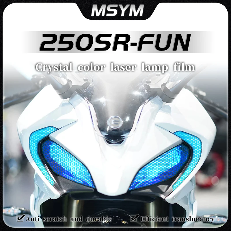 

For CFMOTO 250SR FUN 250 sr fun 2023 Honeycomb laser film transparent headlight film smoked black tail light film accessories