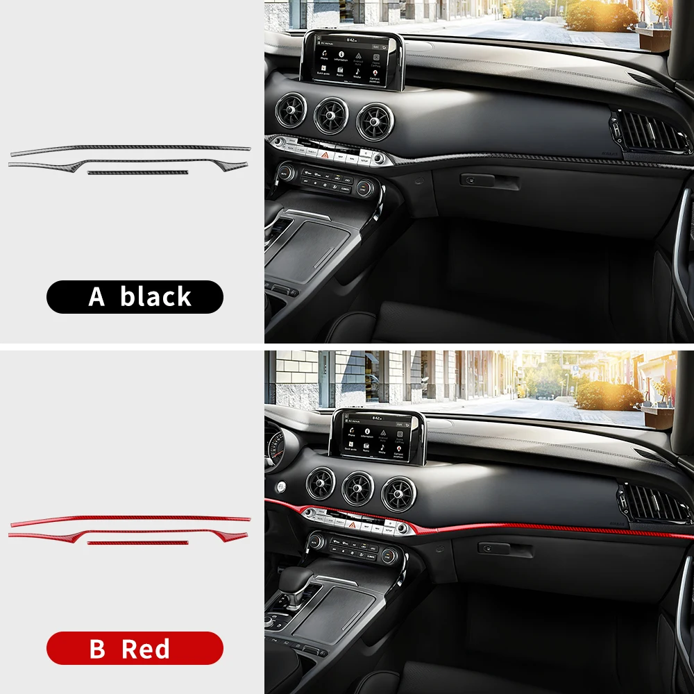 

Настоящее мягкое углеродное волокно для KIA Stinger 2019 2020 2021 2022 2023 с левым и правым рулем, наклейка на центральный пульт управления, аксессуары для интерьера