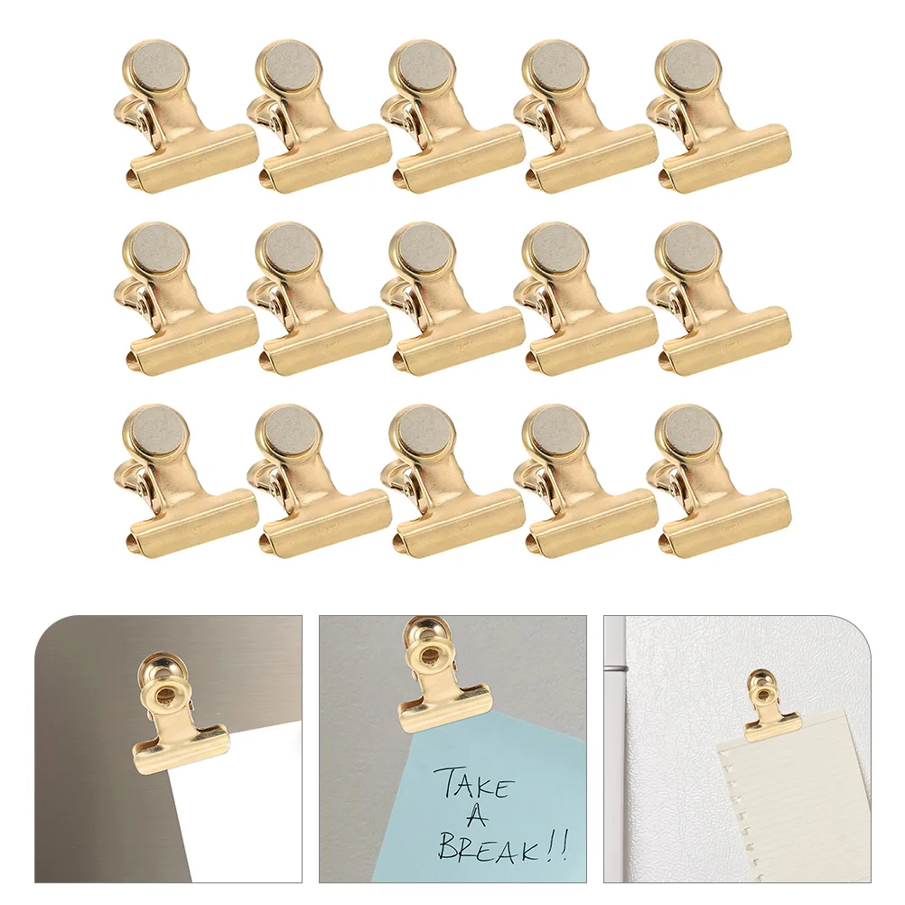 

15Pcs Magnetic Black Clips for Fridge Refrigerator Magnet Hook Office Whiteboard Heavy Duty Photo Displays Wide Clips