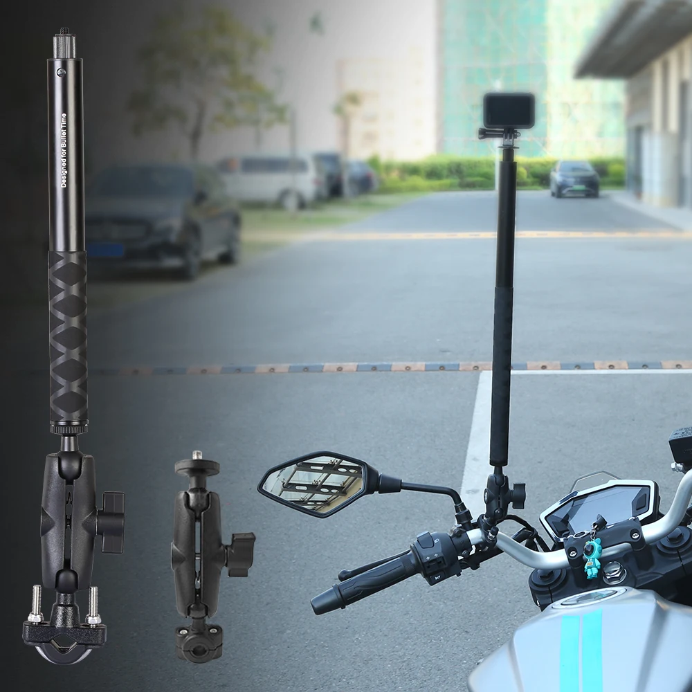 Bicycle Motorcycle Panoramic Selfie Stick Monopod Mount Handlebar Bracket For Insta360 One X2 X3 GoPro 11 10 9 8 SJCAM Accessory