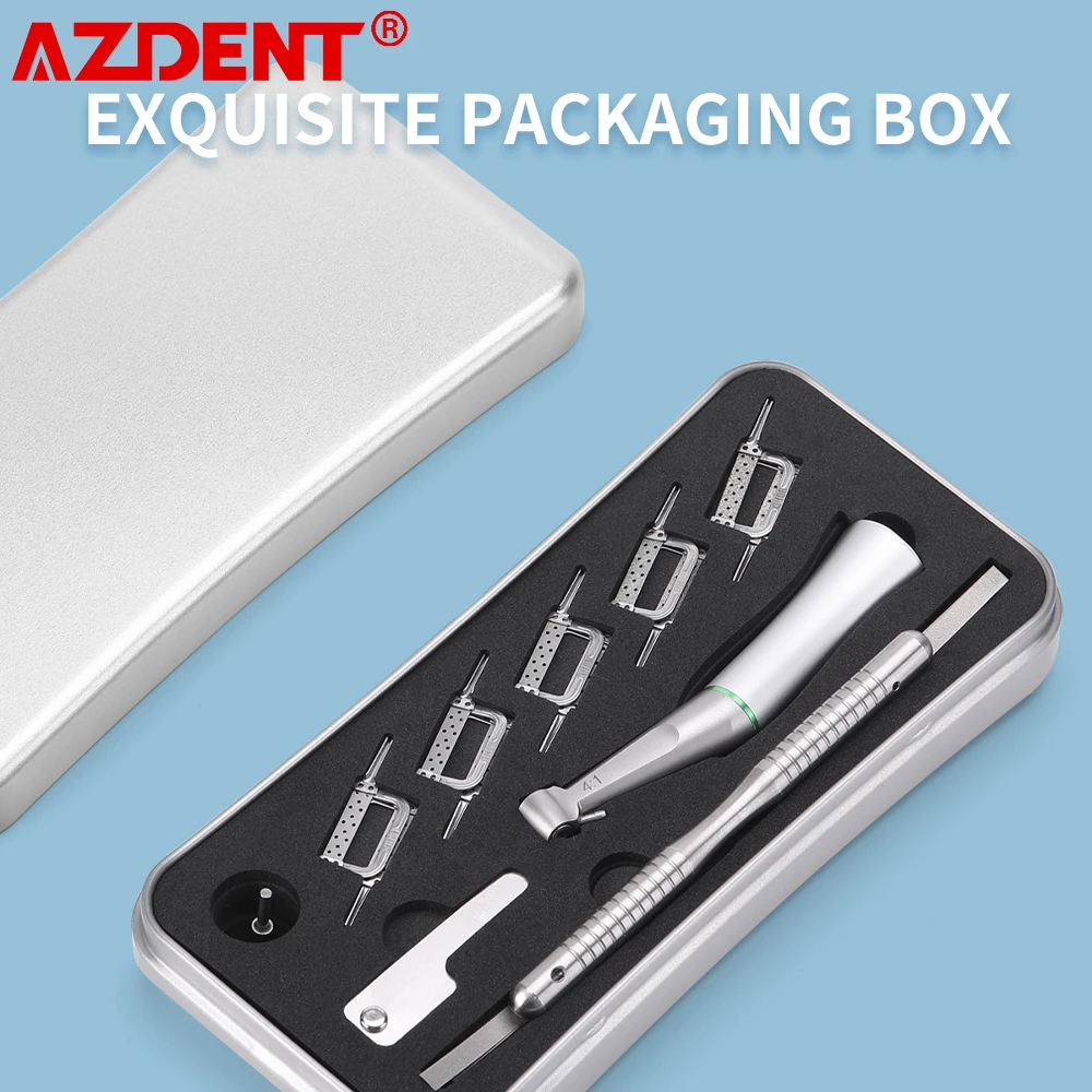 AZDENT Dental 4:1 Reduction Contra Angle Handpiece Interproximal Stripping Sets 10 Pcs Interproximal Strips Dentistry Instrument