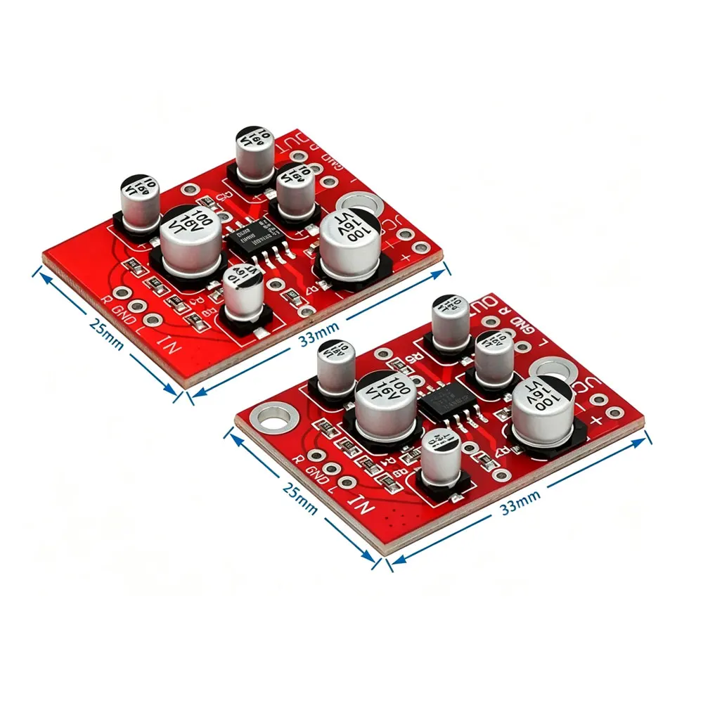 DC 5V-15V 12V AD828 TDA1308 Stereo Preamp Power Amplifier Board Preamplifier Module