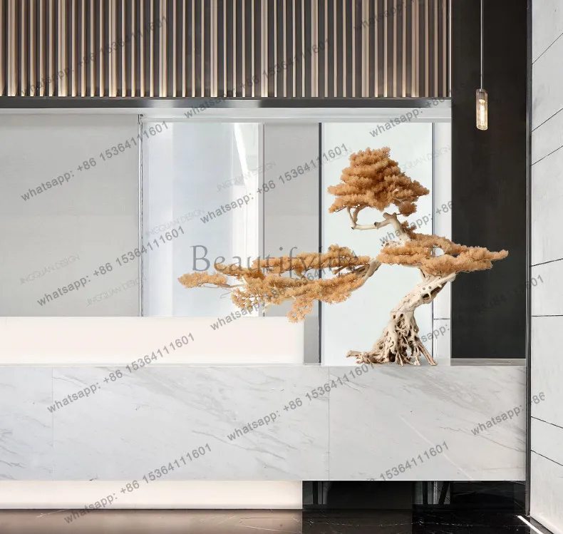 New Chinese-style simulated welcome pine ornament hotel lobby entrance floor decoration