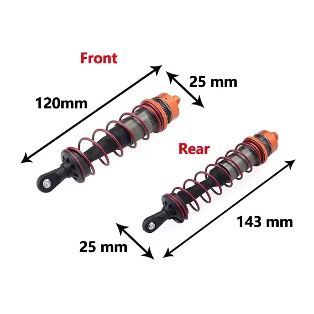 ZD Racing Amortecedor 120mm Frente 140mm Suspensão Amortecedor de Metal Traseiro para HPI TROPHY FLUX 107016   Truggy de carro de corrida RC 1/8