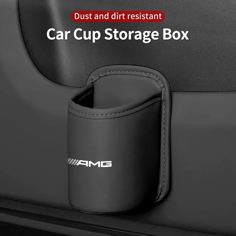 Picture 5: Car Door Water Cup Holder Back Seat Drink Rack Leather Storage Box For Mercedes Benz AMG W204 W205 W203 W211 W212 W213 W201 W210