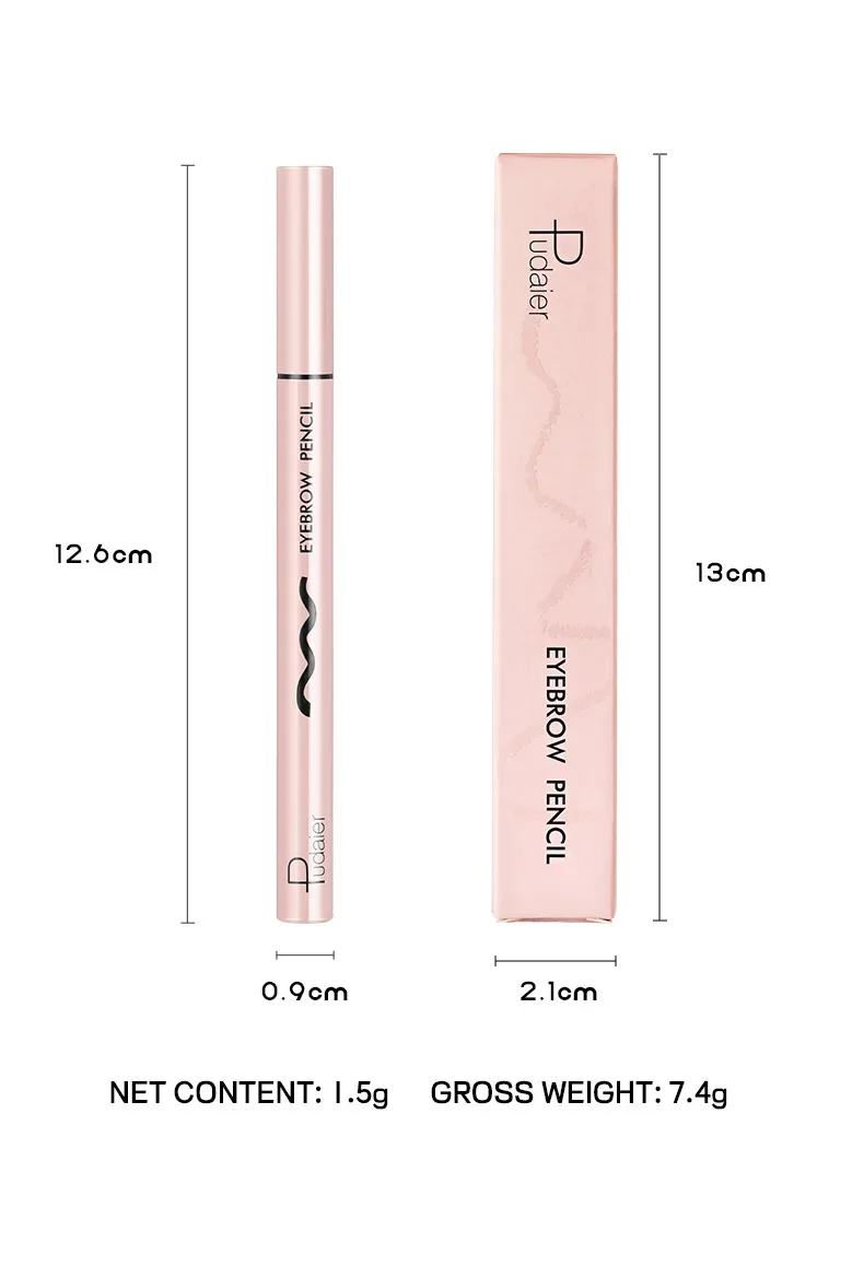 Lápis de sobrancelha líquido 24 horas, de alta qualidade, maquiagem duradoura, fácil de segurar, estilo de sobrancelha, água extra fina, caneta cosmética