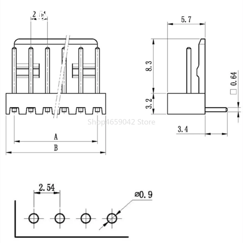 10 conjuntos de kits de conectores kf2510 2.54mm passo 2/3/4/5/6/7/8/9/10p cabeçalho de ângulo reto + caixa + crimpagem