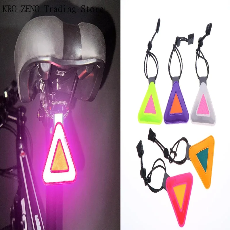 Bike Triangle Reflective Signs Safety Warning Pendant Night Riding Reflective Patch Portable Multi Functional Reflective Label