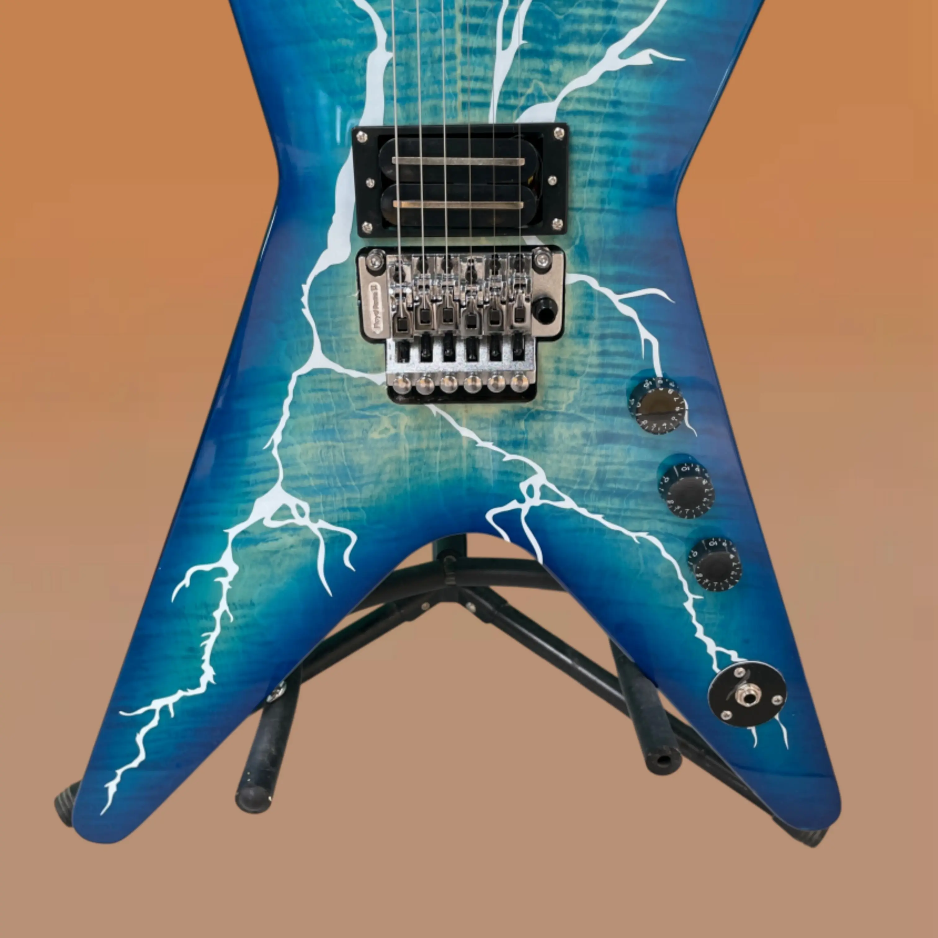 6 String Electric Guitar, Gloss Blue-Green Water Ripple Body, Delicate Grain Guitars, Dynamic Visual Texture Guitarra