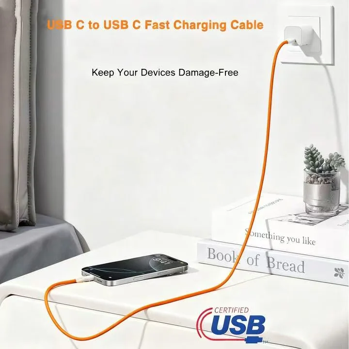 60W PD Type C to Type C Fast Charger Cable For Apple iPhone 17 Pro Max 16 15 Plus 14 13 12 11 X XS Type C Quick Charging