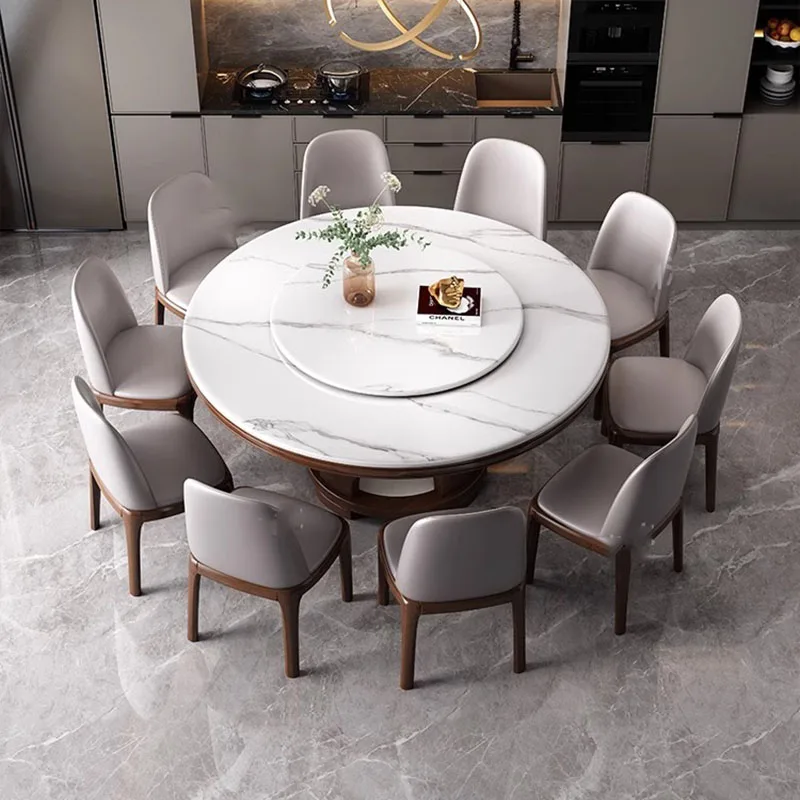 

Unfolding Round Dining Table Wooden Nordic Minimalist Italy Industrial Dining Table 8 People Luxury Mesa Comedor Home Furniture