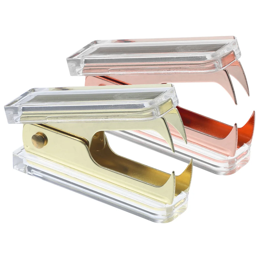 

2Pcs Transparent Desk Staple Remover Rose Gold Marble Pattern Office Supplies Office Staple Removers Staples Puller Tool
