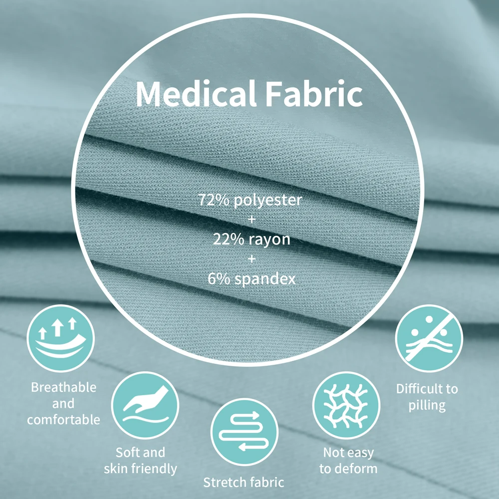 Unissex conjunto de calça reta médico enfermeira uniforme de enfermagem feminino beleza workwear bolso superior + calça uniforme de cirurgia médica roupas de trabalho