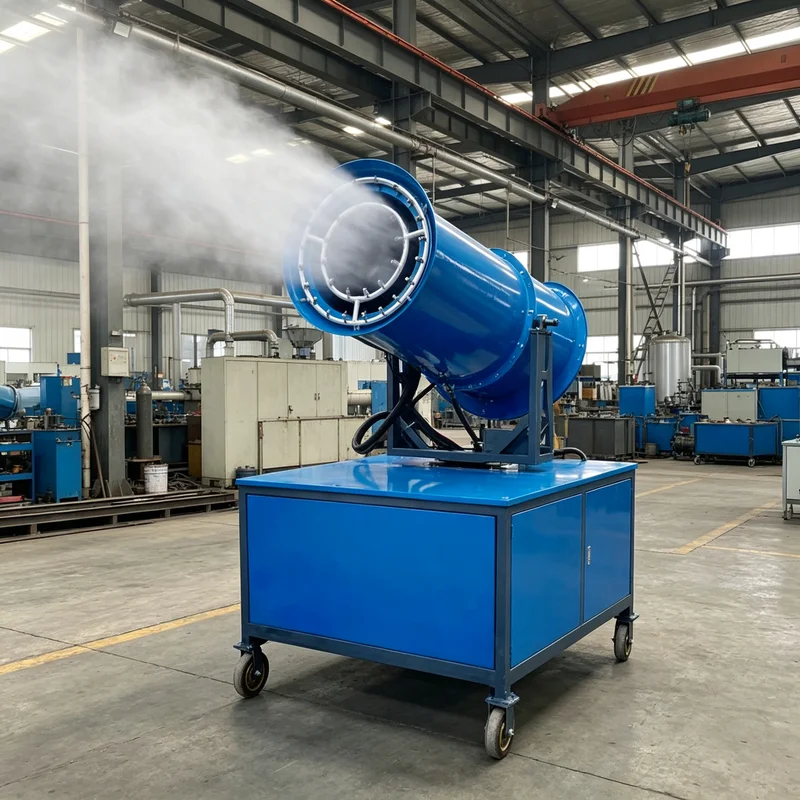Dust Reduction Spraying Device Galvanized Bracket 66m Spray Scope Wireless Remote for Industrial Yard Fog Cannon Machine