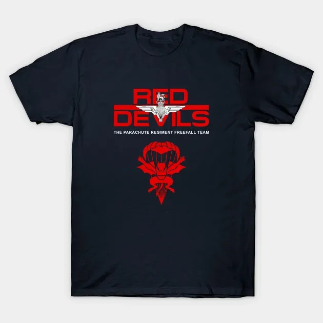 British Military Airborne Red Devils Parachute Team T-Shirt 100% Cotton O-Neck Short Sleeve Casual Mens T-shirt Size S-3XL