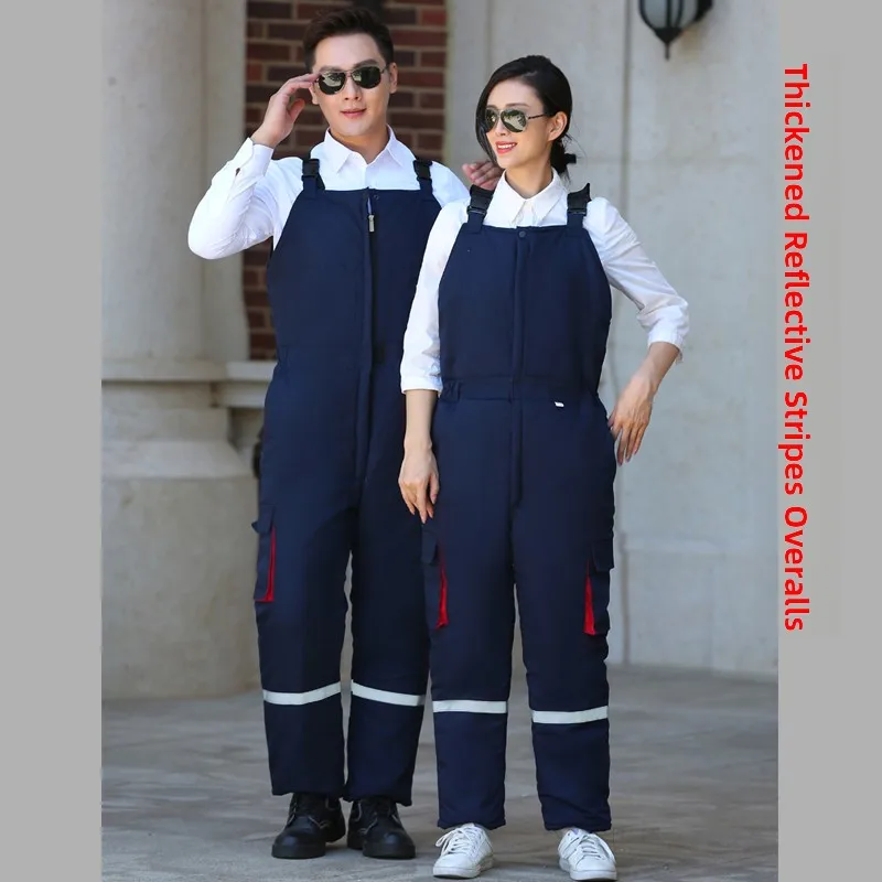 

Thickened Cotton Work Pants Men's Winter Cold Resistance Clothing Cold Storage Workers Boat Crew Silk Cotton Reflective Strip...