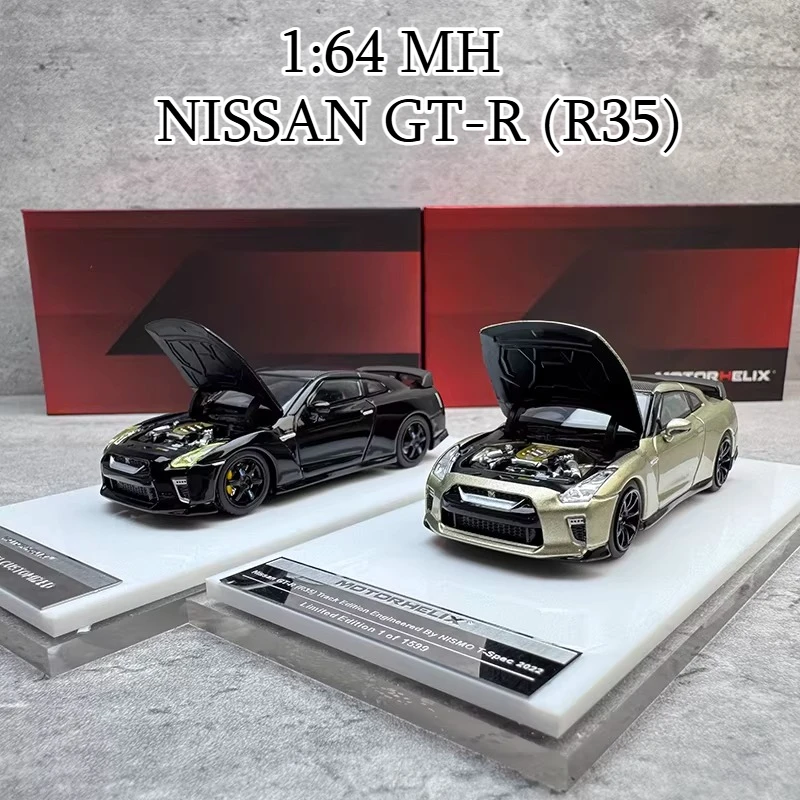 In stock 1: 64 GT-R (R35)  High end alloy car model with removable front cover.Creative decorative item.Ideal gift for holidays
