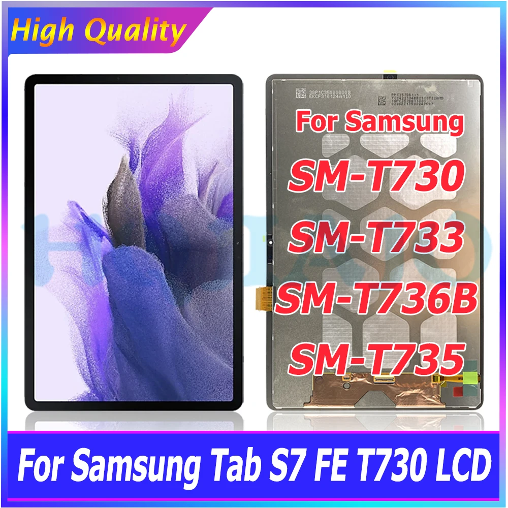 Tablet LCD & Panels For Samsung Tab S7 FE SM-T730 SM-T733 SM-T736B SM-T735 LCD Display Touch Screen Digitizer Replacement