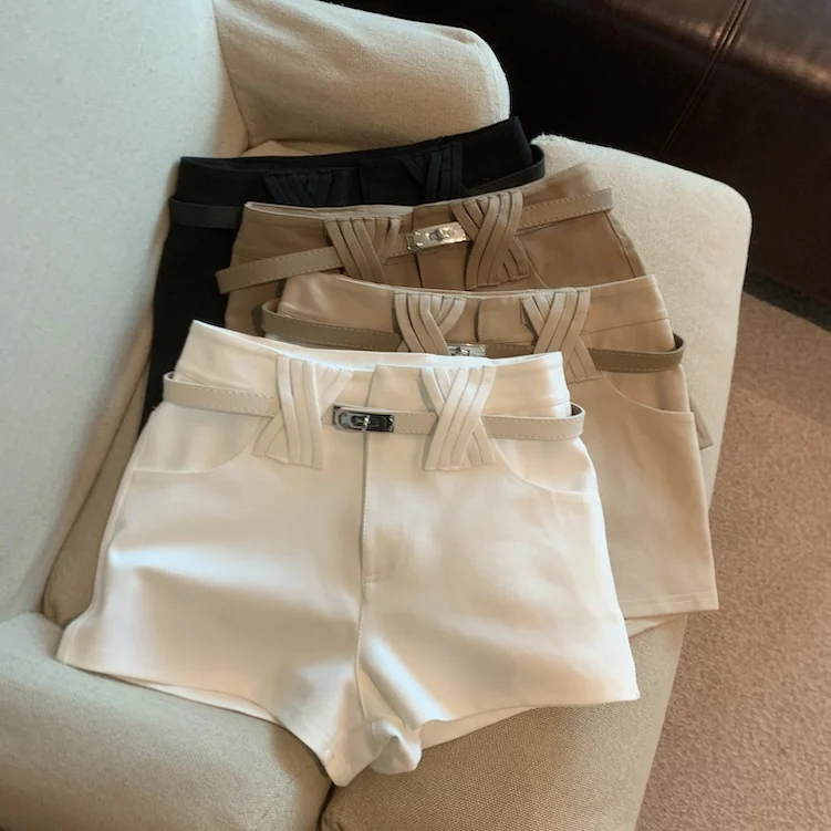 Women White Shorts Y2k Gyaru Vintage High Waist Micro Boot Short Pants Retro Korean Casual Wide Leg Shorts for Women Summer 2026