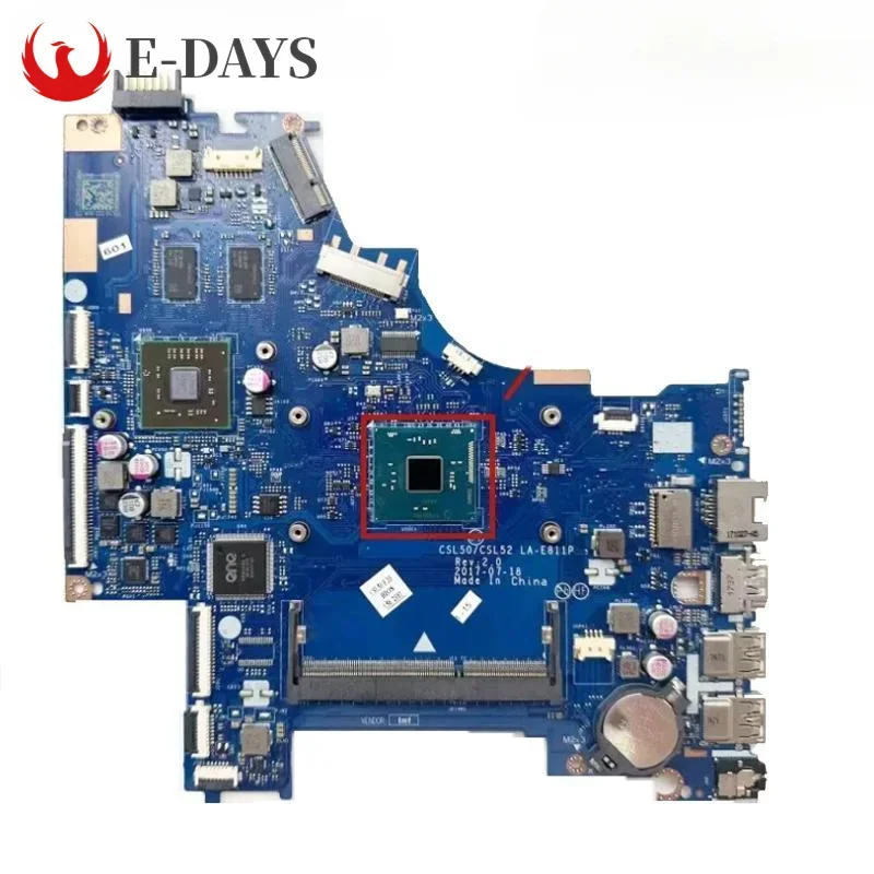 For HP Pavilion 15-BS Motherboard LA-E811P Notebook Mainboard CPU N3710 GPU 520 2G DDR3 100% Tested Ok