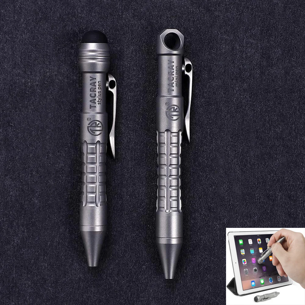 Titanium Mini Pen Bolt Action Mini Pen Multifunction Pocket Size EDC Pen Mini Keychain Electric Fusion Stylus Pen Writing Pen