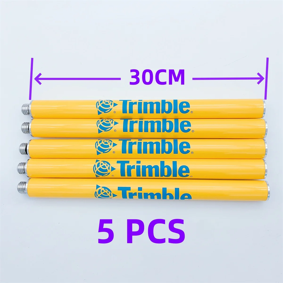 Trimble GPS RTK GNSS Pole Rod 30CM Yellow Antenna Pole Rod Aluminum Surveying Bracket Extension Pole 5/8 x 11 Thread Both Ends