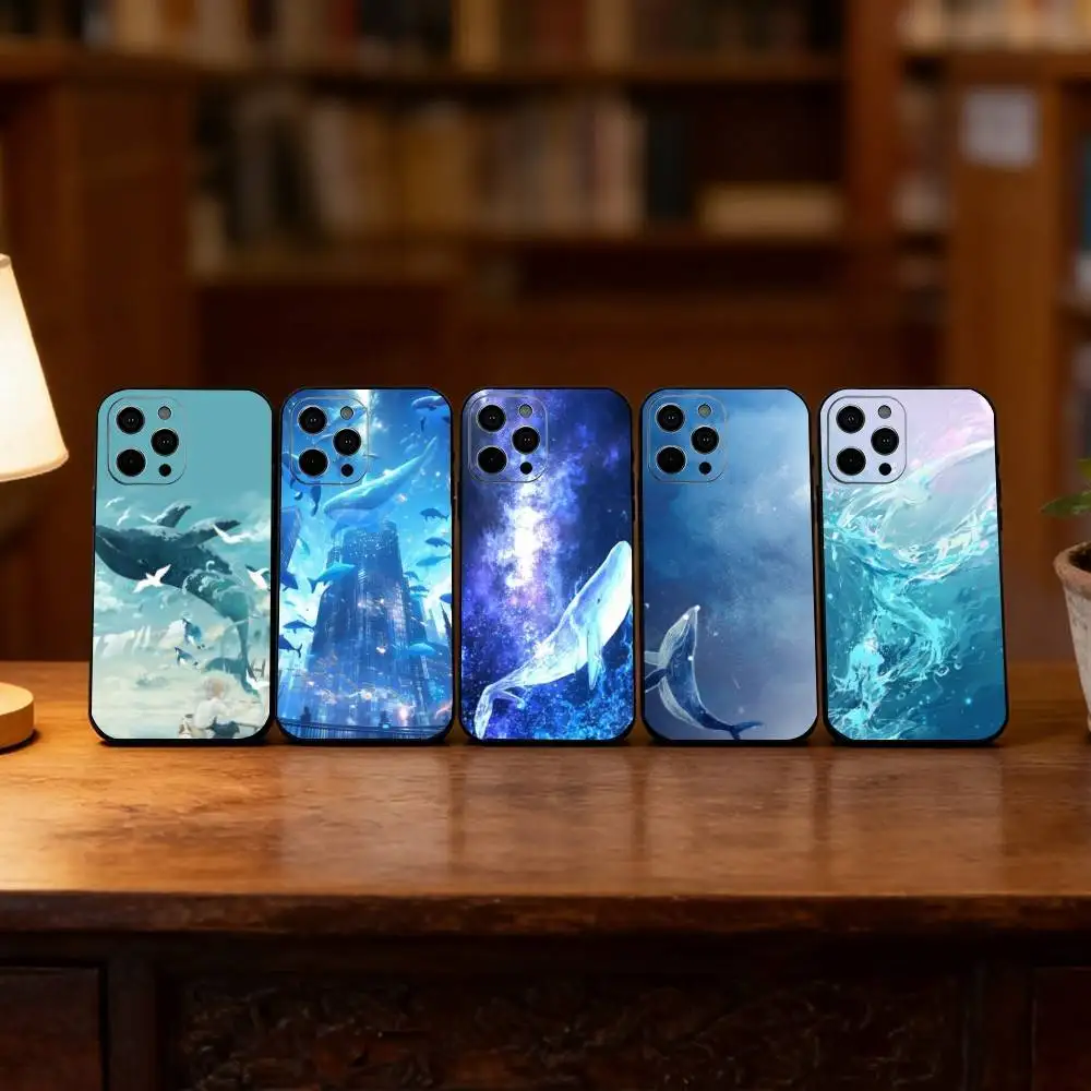 

Deep sea, starry sky, blue whale. Phone Case Silicone Soft For IPhone 17 16 15 14 13 12 11 X XR Plus Pro Max Plus