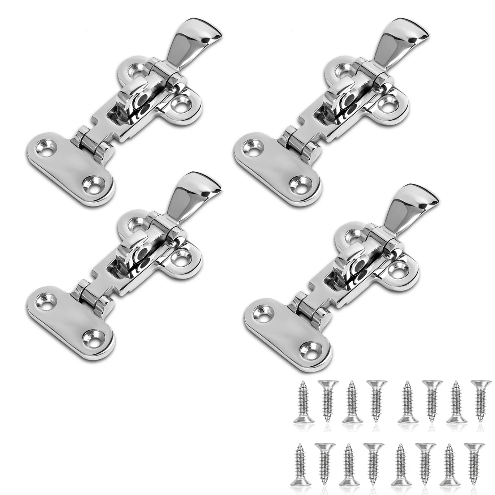 

Boat Door Hatch 316 Stainless Steel Anti-Rattle Latches, Marine Grade Lockable Hold Down Clamp Latches (4 Pcs)