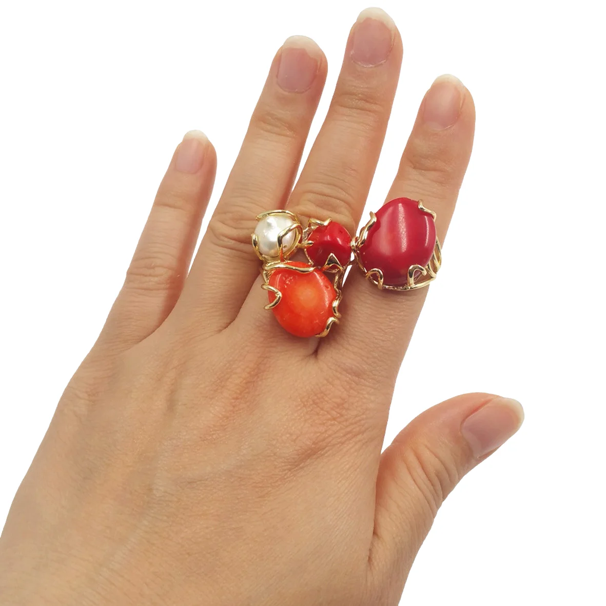 تصميم أصلي للسيدات، إعداد مخلب خاتم غير منتظم مصنوع يدويًا، مجوهرات أوروبية أمريكية، إكسسوارات أنيقة للحفلات