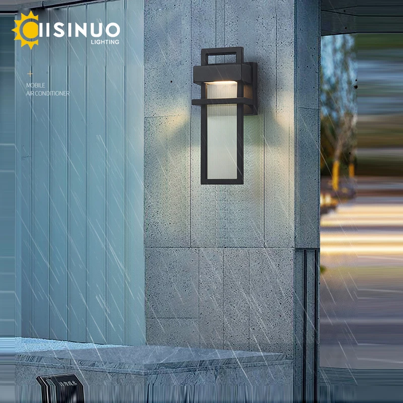 Imagem -05 - Luminárias de Alumínio Led Apertos de Parede Impermeáveis Crepúsculo ao Amanhecer Iluminação Exterior Anti-ferrugem para Garagem Jardim e Entretenimento Preto Fosco