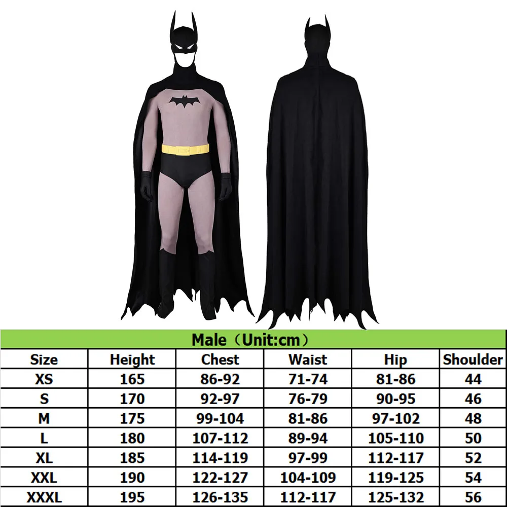 남성 성인 브루스 롤플레이 웨인 코스프레 점프수트, 할로윈 파티 의상, 마스크 망토, 영화 슈퍼 히어로 롤플레이 코스튬 세트