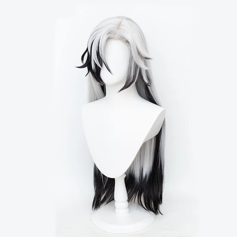 L-email wig Synthetic Hair Game Honkai Star Rail Boothil Cosplay Wig 85cm Black White Color Cosplay Wigs Heat Resistant Wig