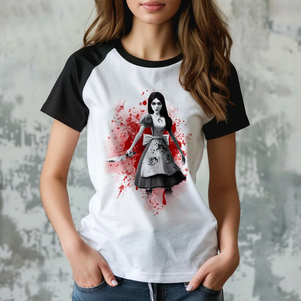 Alice Madness Returns top women manga t shirt girl comic graphic clothing