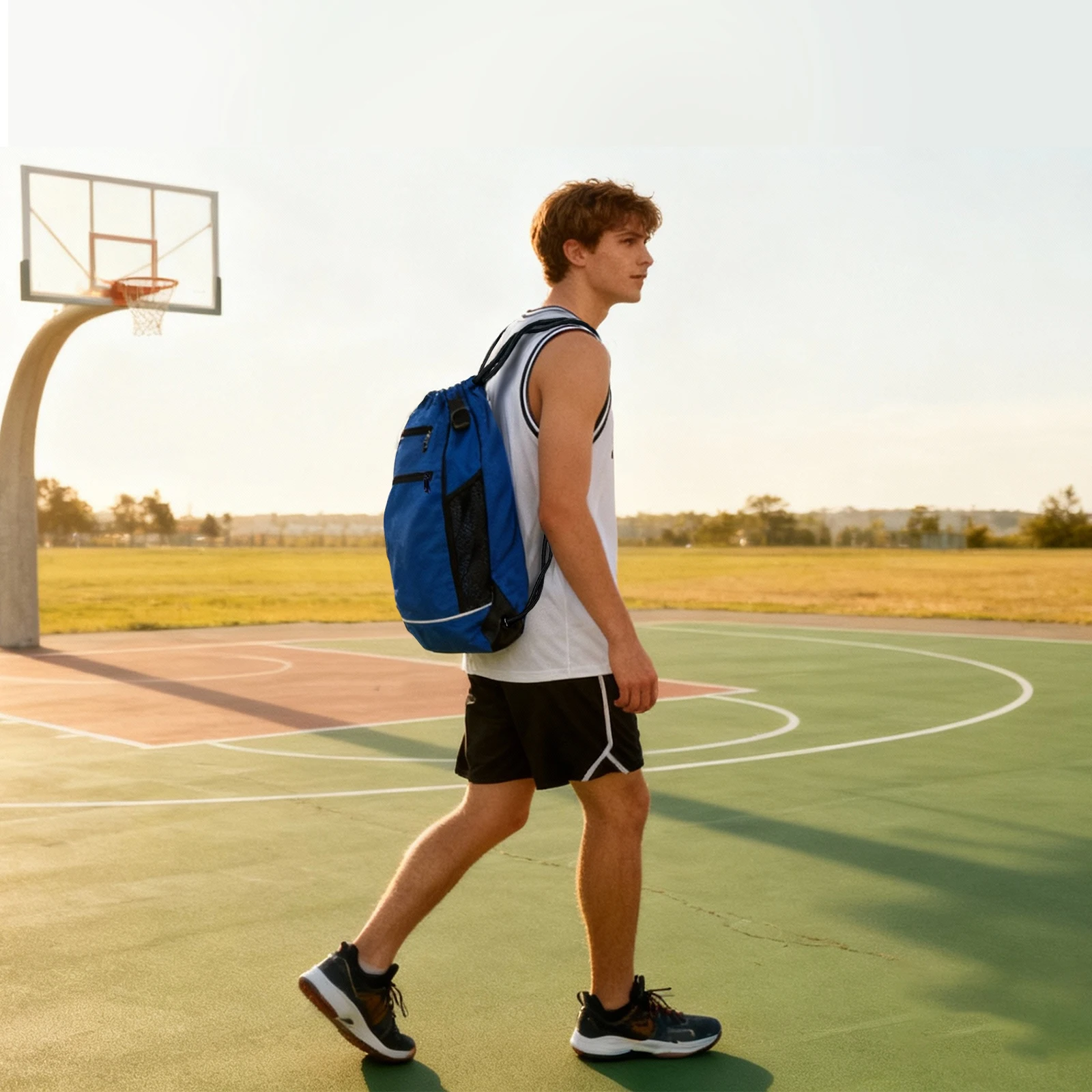 Multifunctional Casual Backpack Versatile 2025 New Fashion Large-Capacity Drawstring Sports Basketball Bag