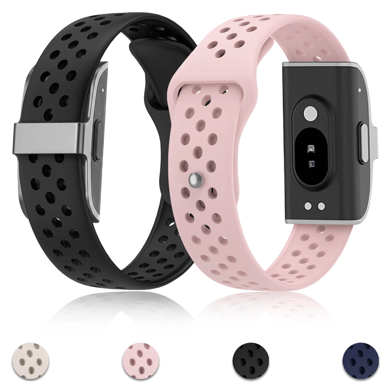 For Hume Band 1.0 Breathable Perforated Loop One-Piece Integrated Silicone Watch Band Soft Replacement Sports Wristband Unisex
