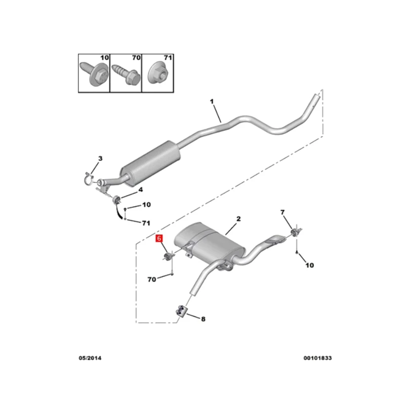 9675078380 9674551780 Car Muffler Fixing Bracket For Citroen C4 Peugeot 308 3008 Exhaust Pipe Elastic Bracket Parts