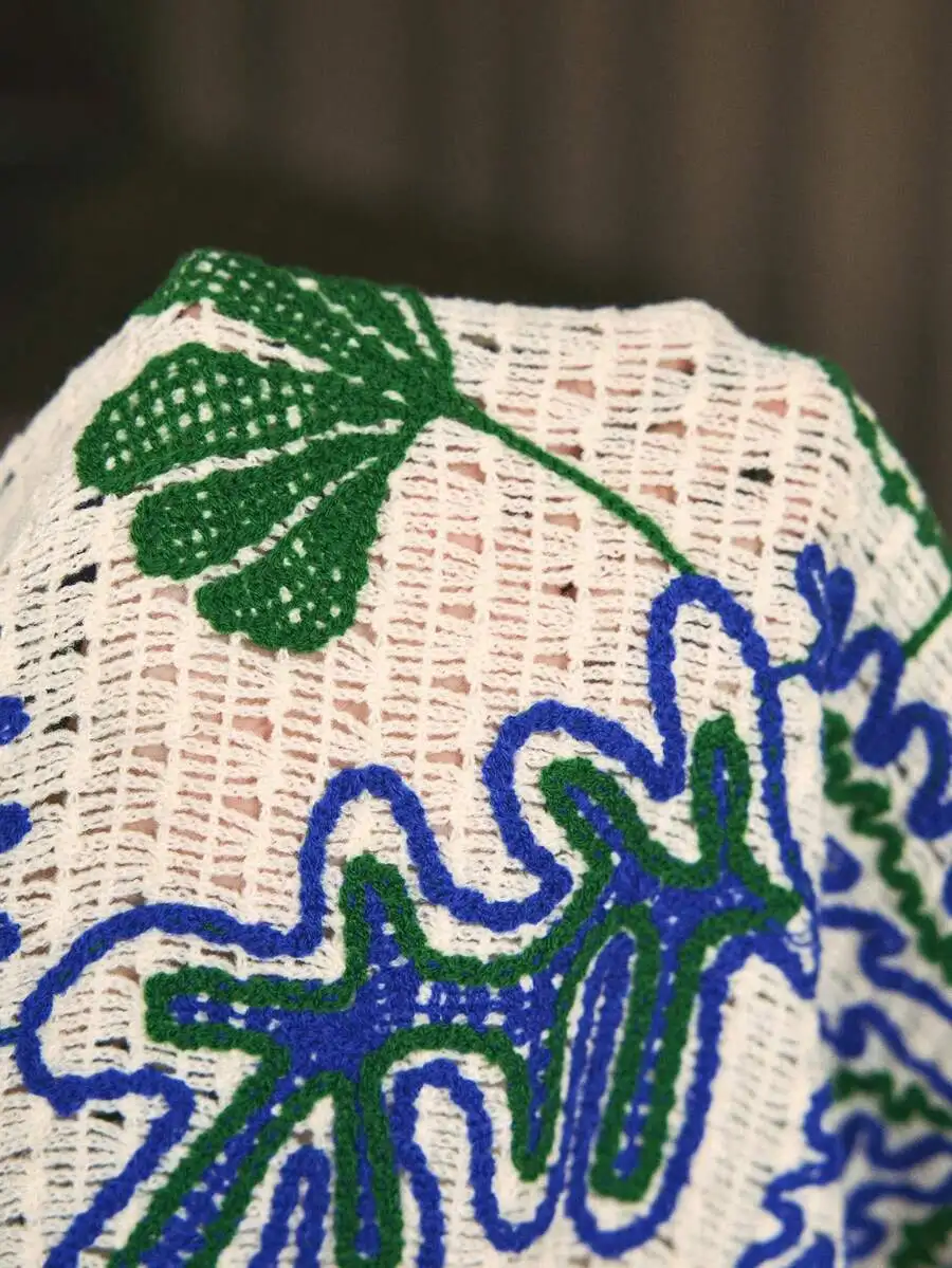 Loose Fit Knit Polo Shirt with Paisley Floral Print for Men