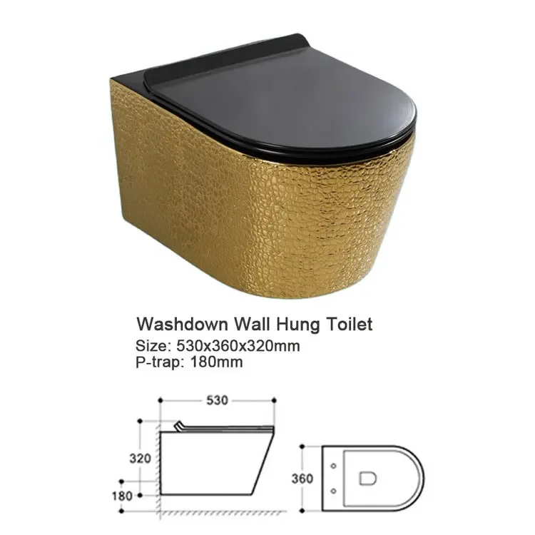 xx-Hot Selling Golden Colored Wall-hung One Piece Wc Toilet For Middle East Market