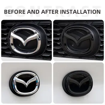 適用於馬自達3 Axela Atenza 17-20款的汽車前格柵標誌後備箱標誌碳纖維頭部後車身貼紙配件 10 最佳銷售 馬自達3 BP車身套件 - №10