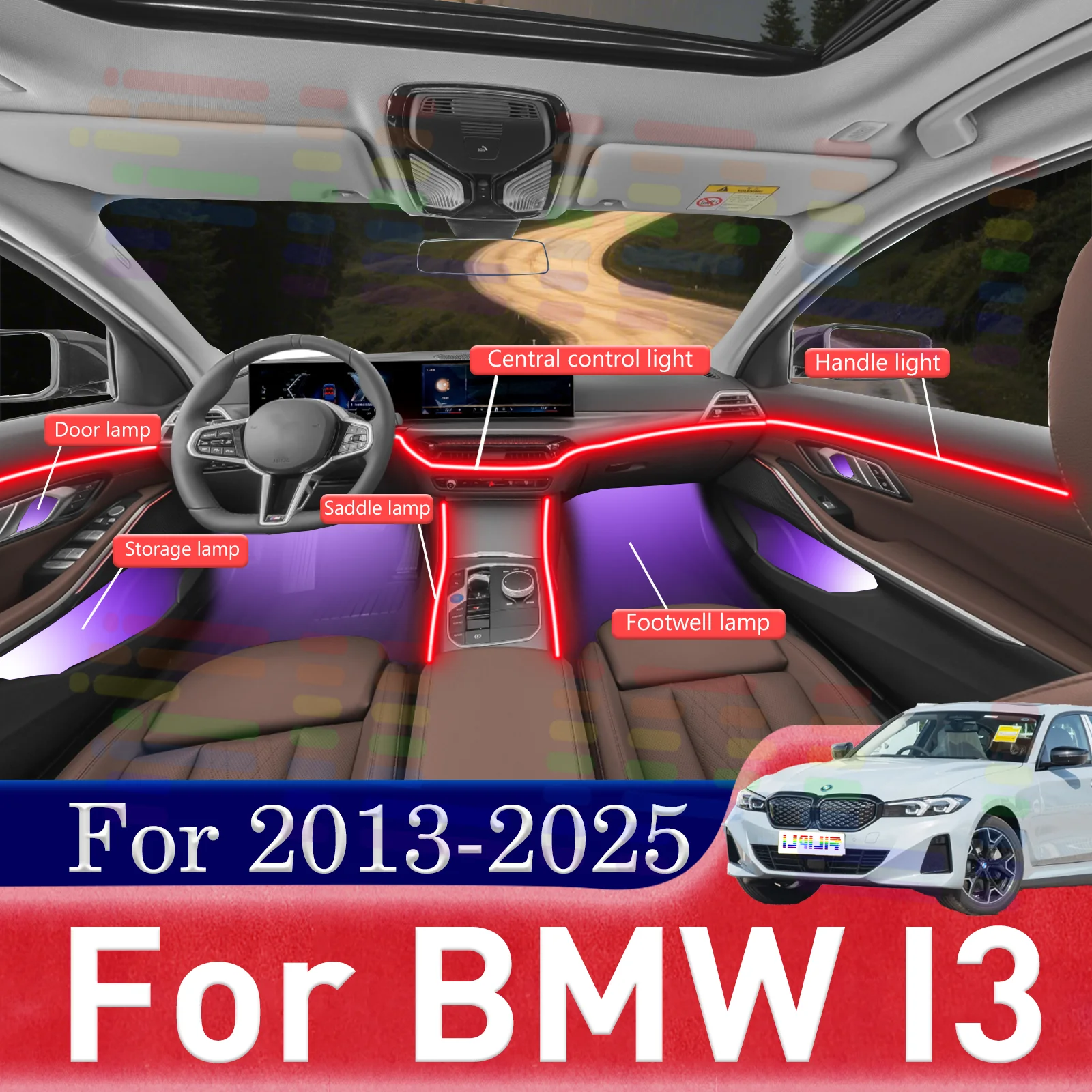 

Для BMW I3 I01 G28 добавляет элегантность на балетную производительность со скрытыми светодиодными ремнями для салона автомобиля