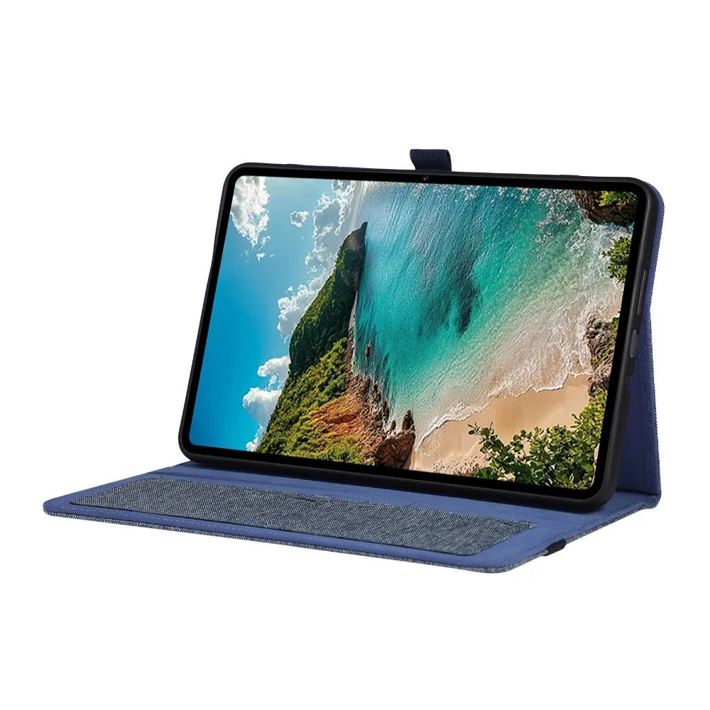 Funda Case For TECNO Megapad SE 2 9.7 Inch Model T1002,Soft TPU Fabric Flip Stand Tablet Shell Cover, Hand Strap