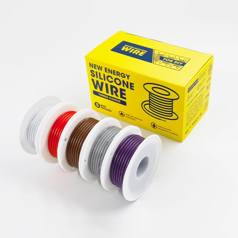 16/18/20/22/24/26/28/30 AWG 5 Colors Electrical Wire Tinned Copper Wire DIY Electric Wire Soft Silicone Wire Hook up Kit Wire