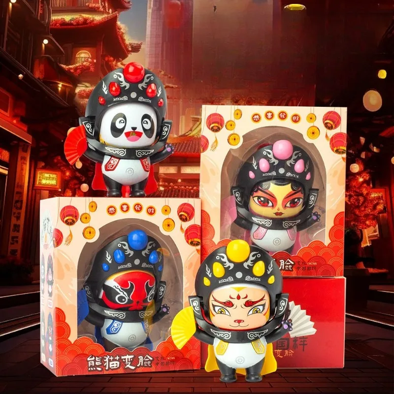 

Sichuan Opera Panda Face Changing Doll Stress Reducing Chinese Style Panda Figurine Toy 5 Expression Changes Face Changing Doll