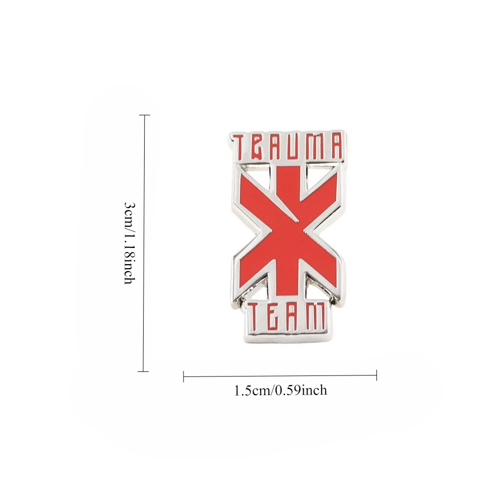 1 قطعة فاسق 2077 الصدمة فريق شعار المينا بروش لعبة المحيط الطوارئ الطبية الإنقاذ طوق معدني دبوس