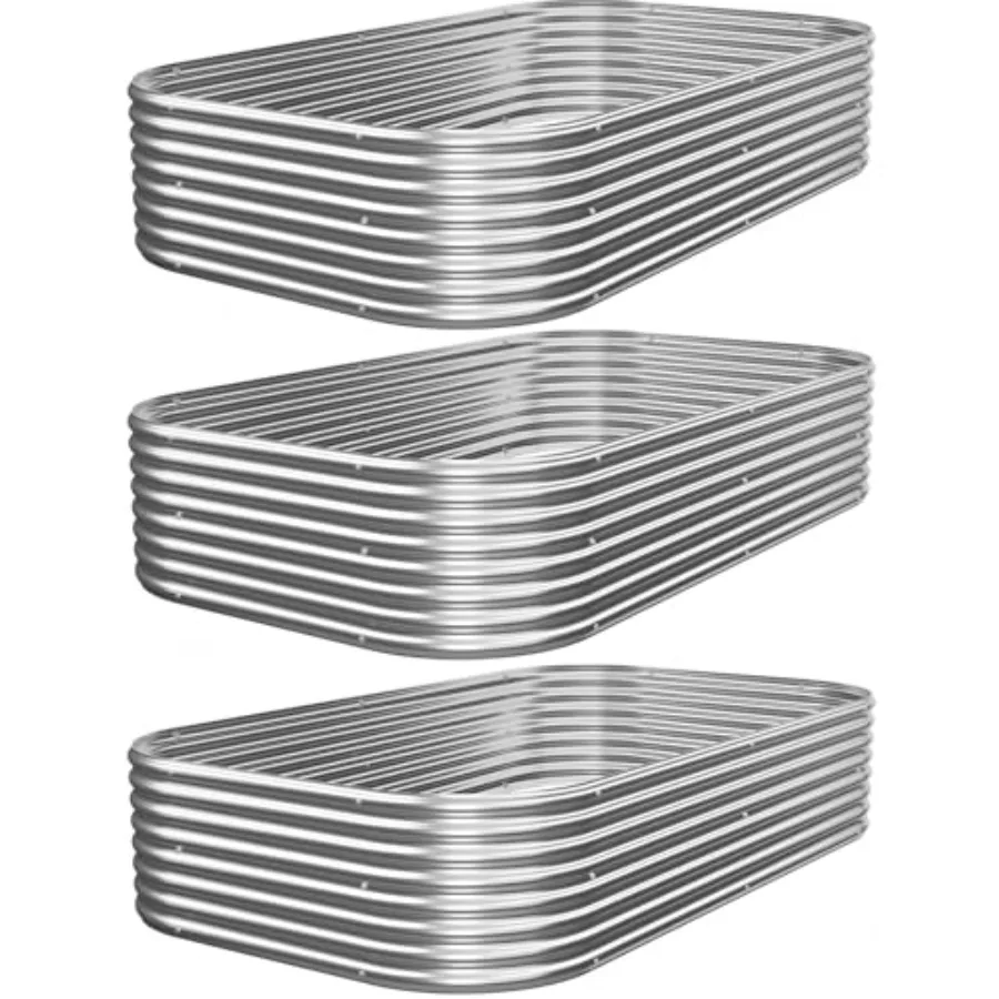 

PCS Galvanized Raised Garden Bed Outdoor Metal Garden Bed for Vegetables Above Ground Garden Box for Flower Steel Raised Beds f